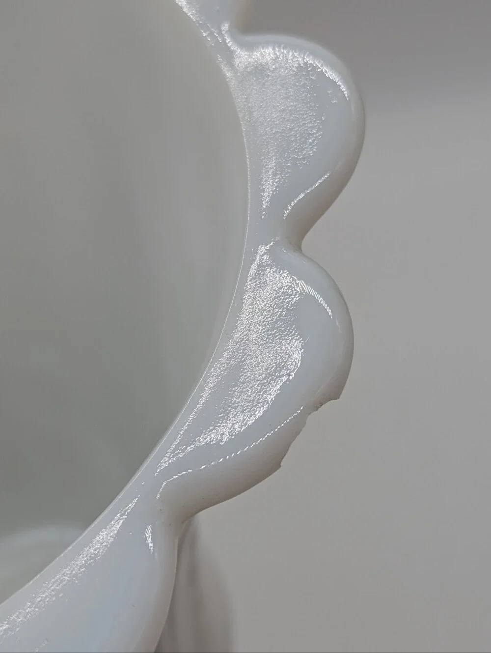 Vintage White Zipper & Button Milk Glass Vase